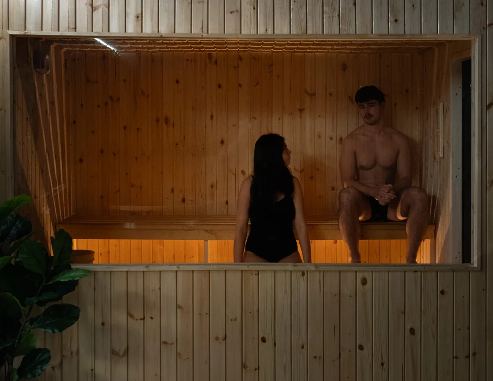 Customers in the Contrast Revival sauna